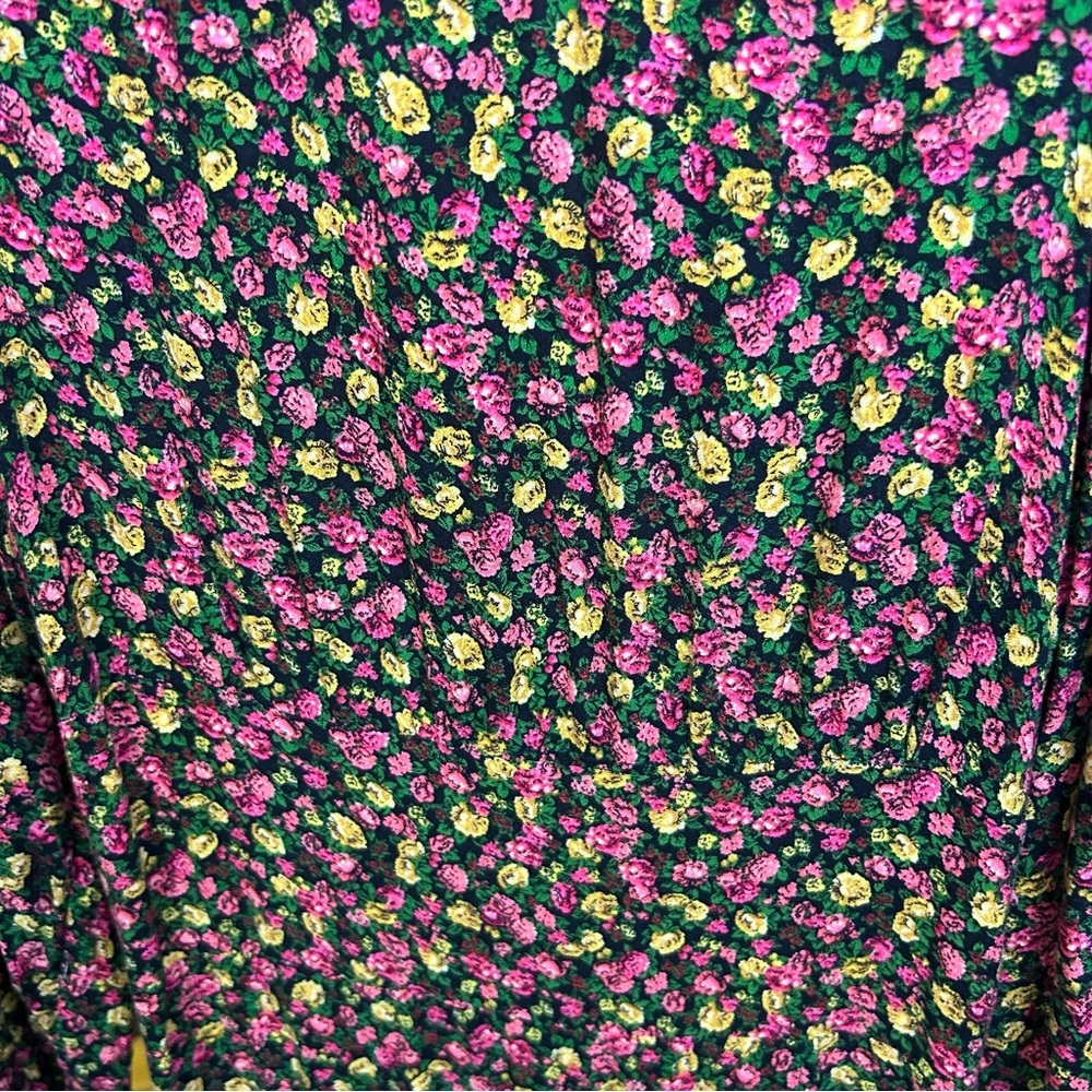 Floral Long Sleeve Maxi Dress in Black and Pink - Picture 10 of 12